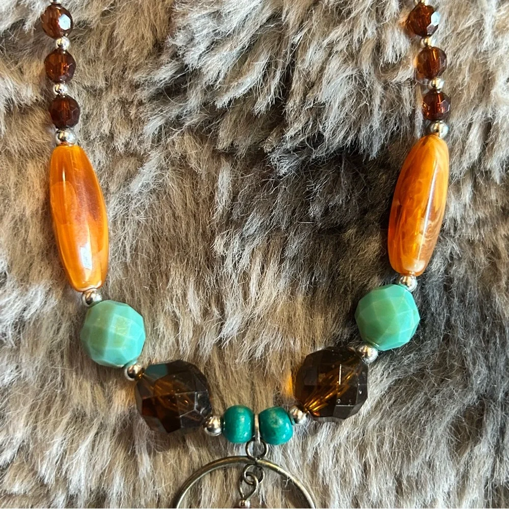 Handcrafted repurpose southwest style beaded necklace